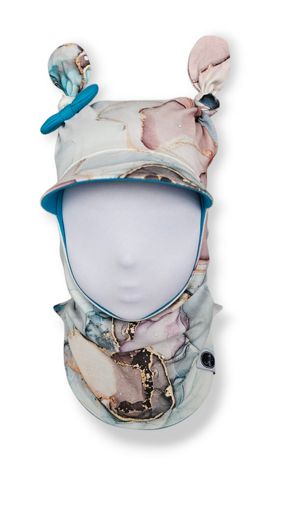 Balaclava Knotted Visor Hat - Marble