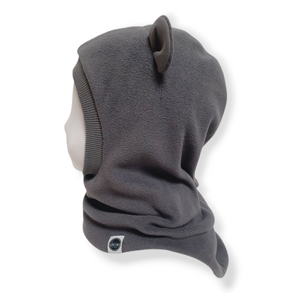 Winter Balaclava Bear Hat Warm Grey Warm Grey Side