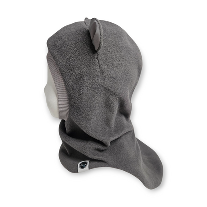 Winter Hat Bear Balaclava - Warm Grey / Light Grey Border