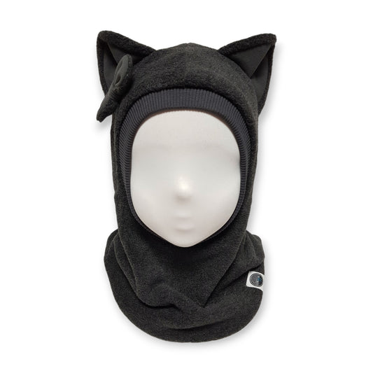 Winter Hat Cat Balaclava - Dark Grey / Dark Grey Details
