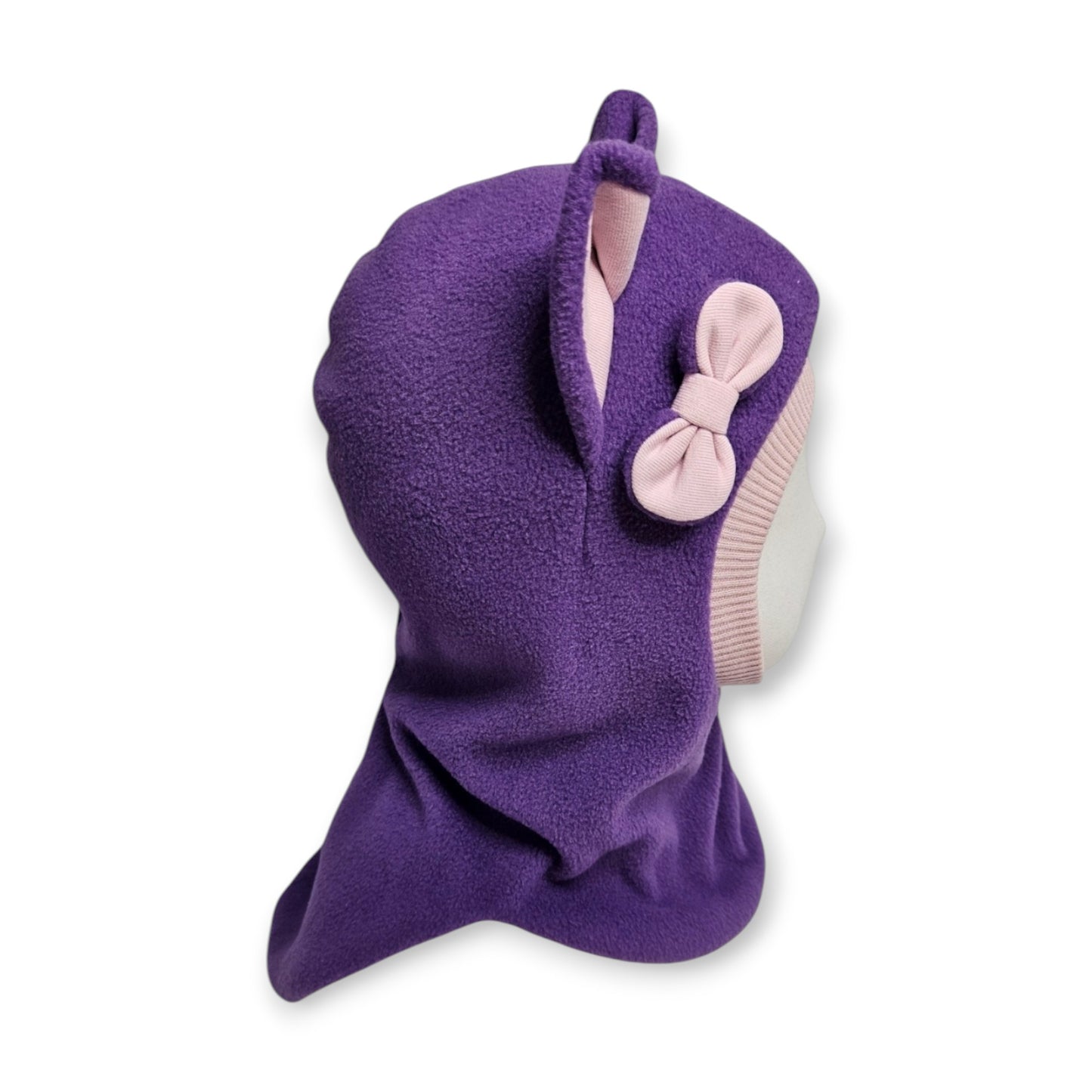 Winter Hat Cat Balaclava - Purple / Dusty Pink