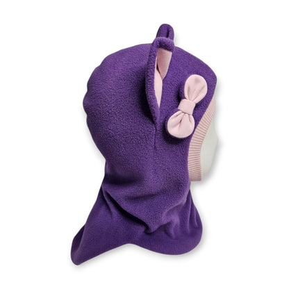 Winter Hat Cat Balaclava - Purple / Dusty Pink