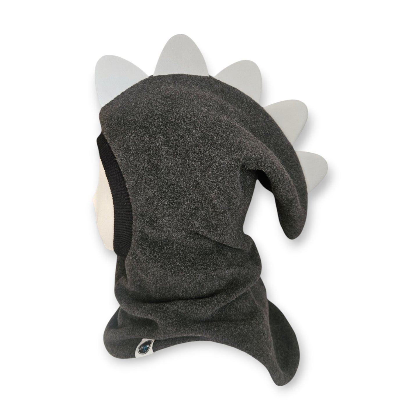 Balaclava Dino Hat - Dark Grey / Black Border/ Reflective Spikes