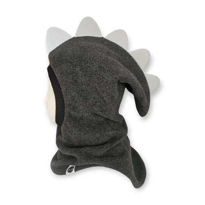 Balaclava Dino Hat - Dark Grey / Black Border/ Reflective Spikes