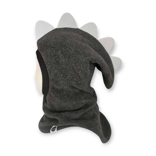 Balaclava Dino Hat - Dark Grey / Black Border/ Reflective Spikes