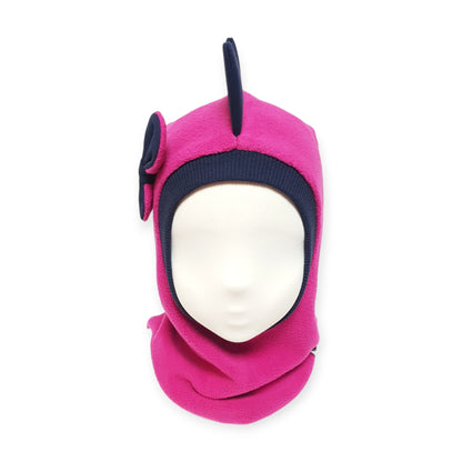 Balaclava Dino Hat - Fuchsia / Dark Blue Border & Spikes