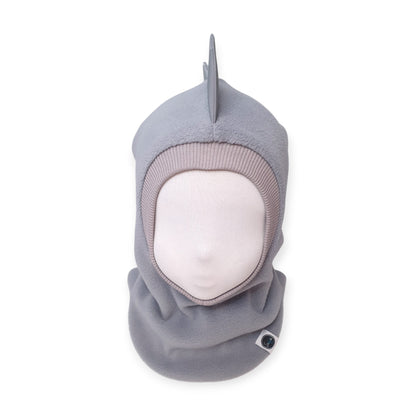 Balaclava Dino Hat - Light Grey / Light Grey Border/ Reflective Spikes