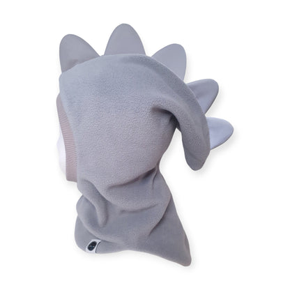 Balaclava Dino Hat - Light Grey / Light Grey Border/ Reflective Spikes