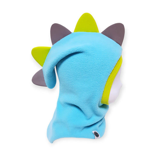 Balaclava Dino Hat - Mint / Bright Green Border / 3 Reflective Spikes