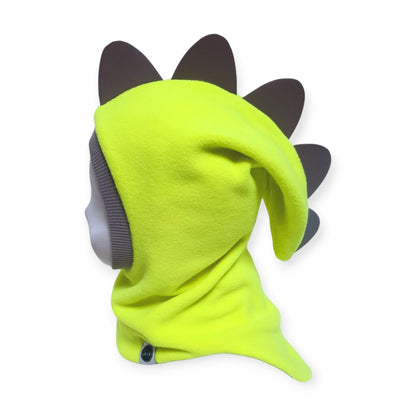 Balaclava Dino Hat - Neon / Light Grey Border/ Reflective Spikes