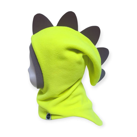 Balaclava Dino Hat - Neon / Light Grey Border/ Reflective Spikes