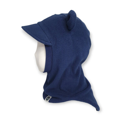 Winter Visor Hat Bear Balaclava - Dark Blue / Dark Blue Border