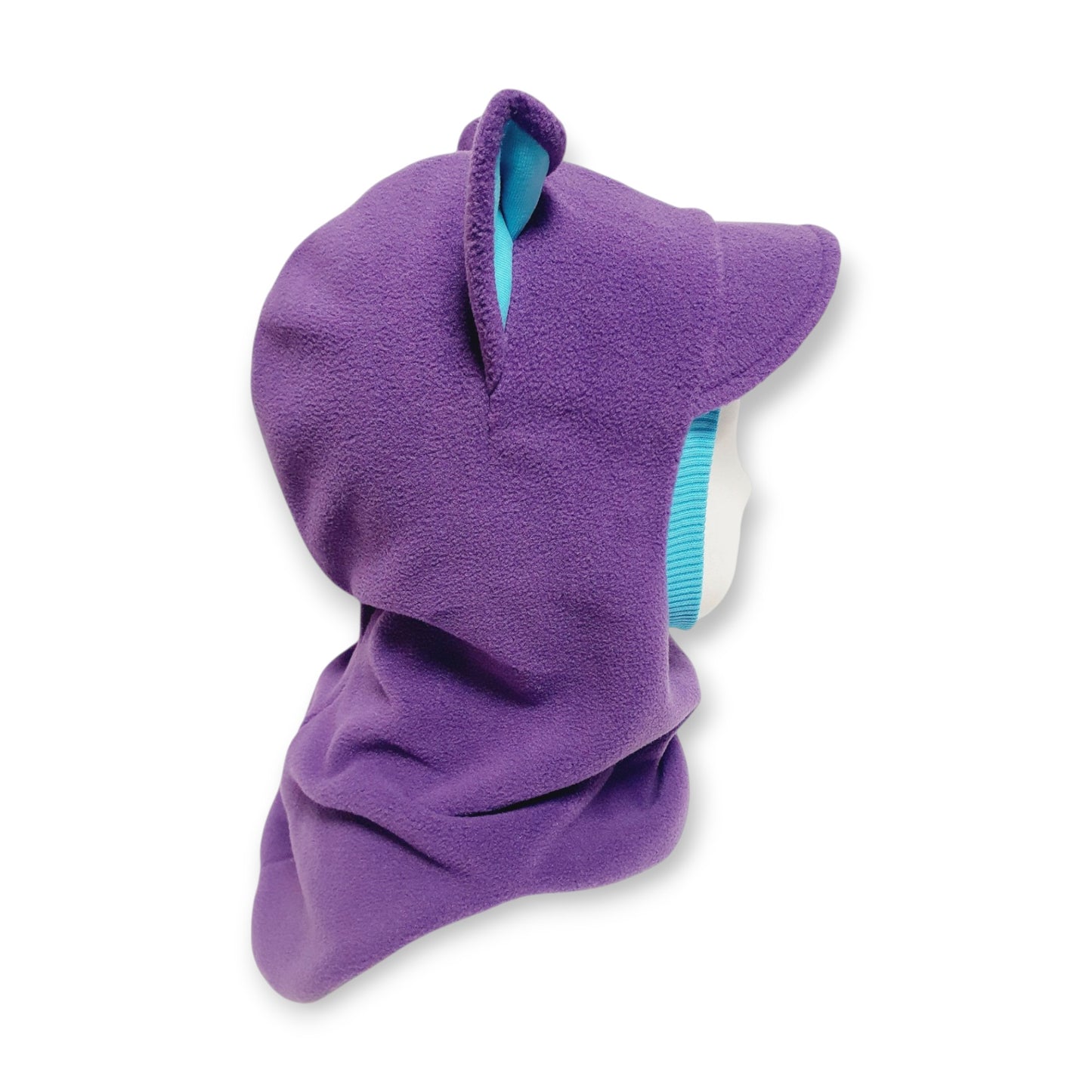 Winter Visor Hat Cat Balaclava - Purple / Mint
