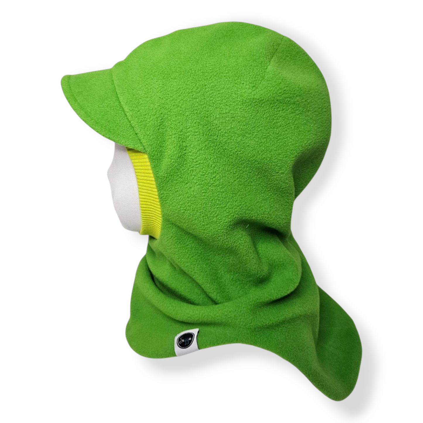 Winter Balaclava Visor Classic Hat Green Bright Green Side