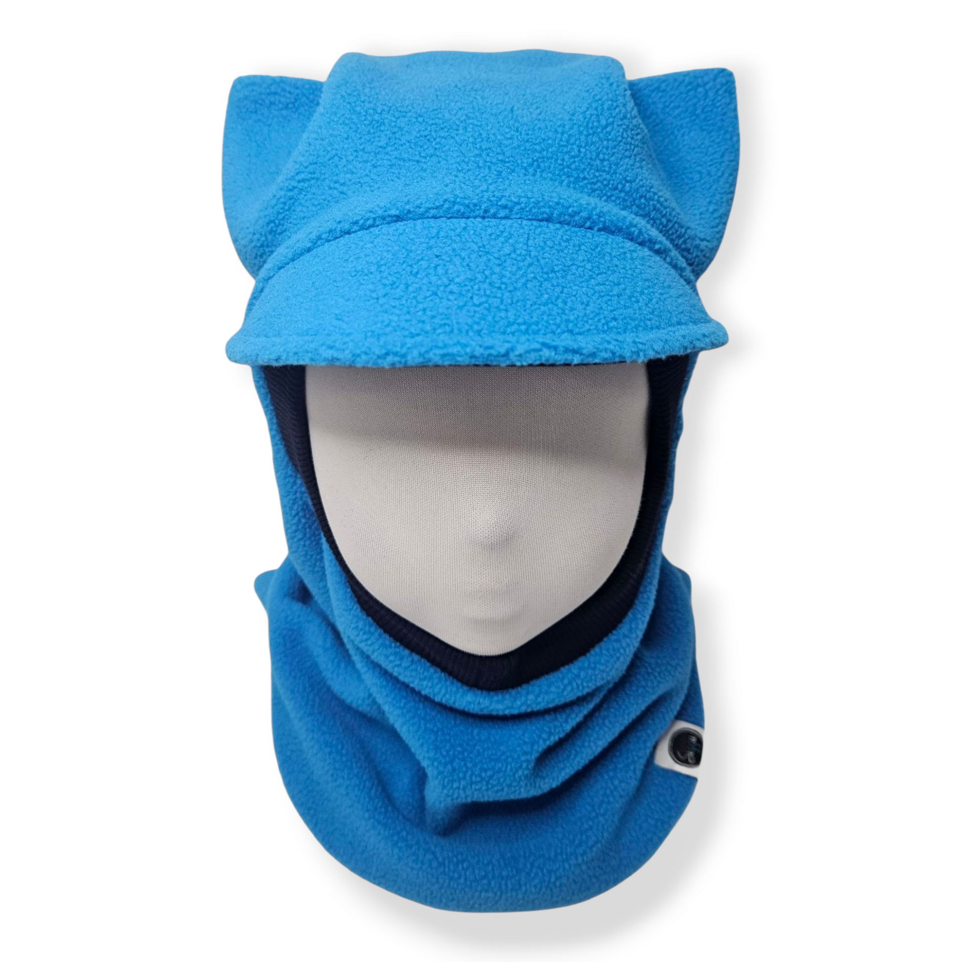 Winter Balaclava Visor Corner Hat Blue Dark Blue Front