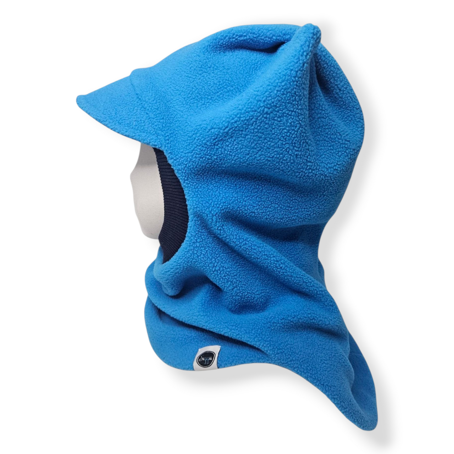 Winter Balaclava Visor Corner Hat Blue Dark Blue Side