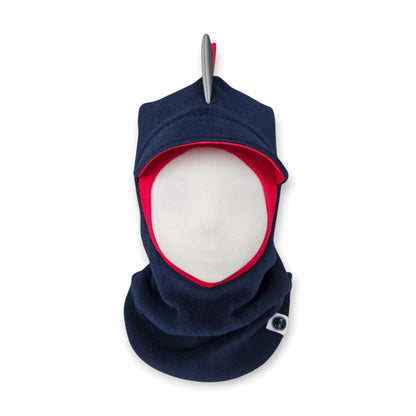 Balaclava Visor Dino Hat - Dark Blue / Red Border/ 3 Reflective Spikes