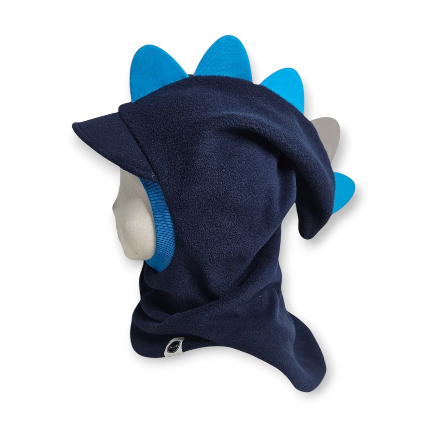 Balaclava Visor Dino Hat - Dark Blue / Blue Border / 1 Reflective Spike
