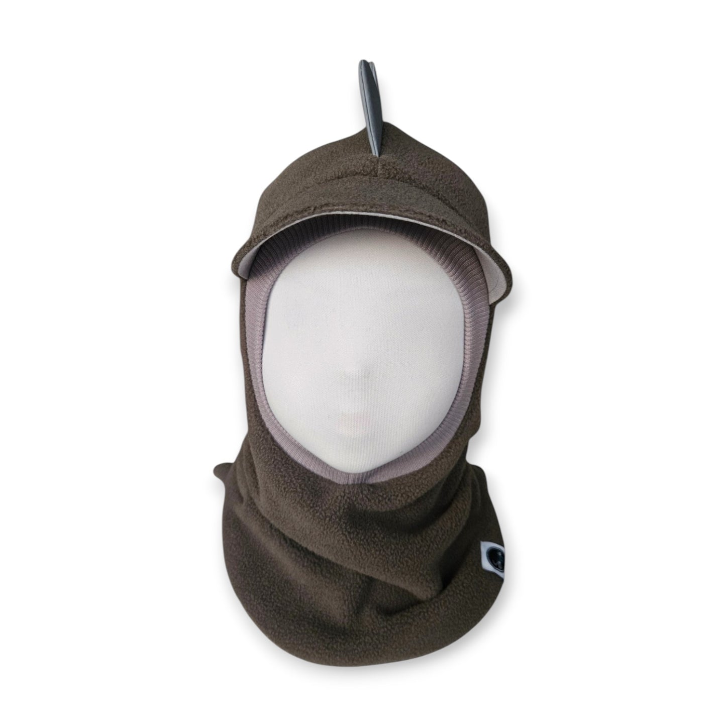 Balaclava Dino Visor Hat - Haki / Light Grey Border / Reflective Spikes