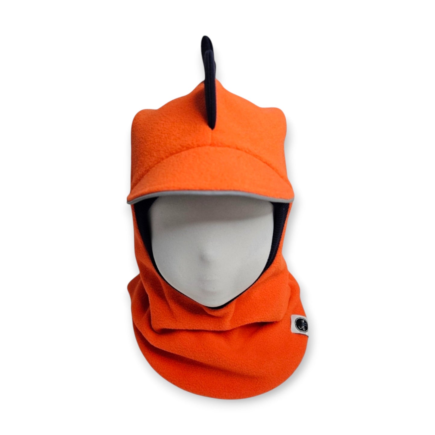 Balaklavas Dino Cepure ar Nadziņu - Oranža / Melna Maliņa un Radziņi