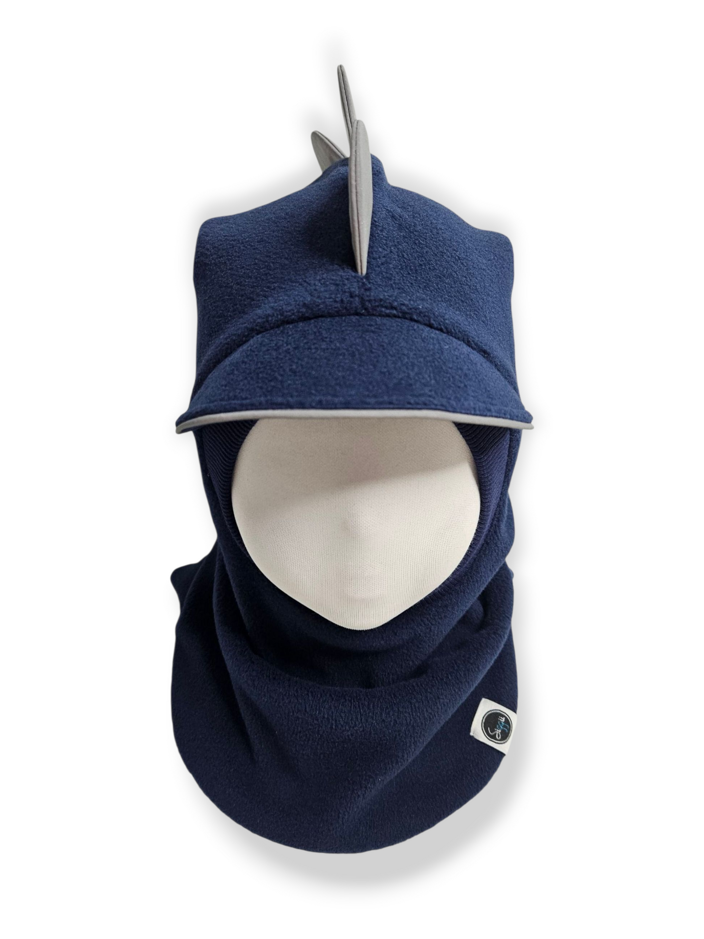 Balaclava Dino Reflective Visor Hat - Dark Blue / Dark Blue / Reflective Spikes