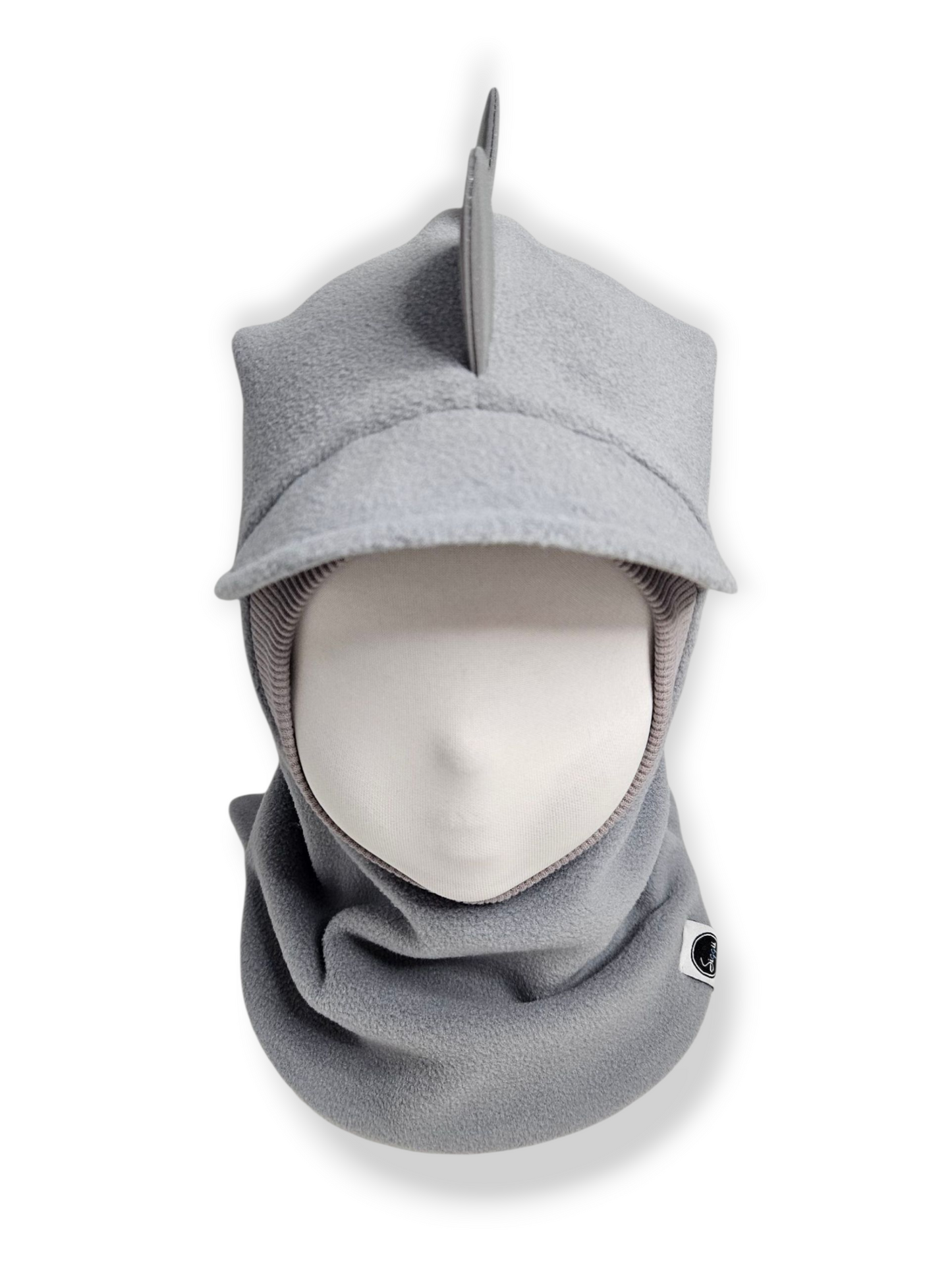 Balaclava Dino Visor Hat - Light Gray / Light Gray / Reflective Spikes