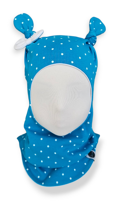 Balaclava Knotted Hat - White Dots