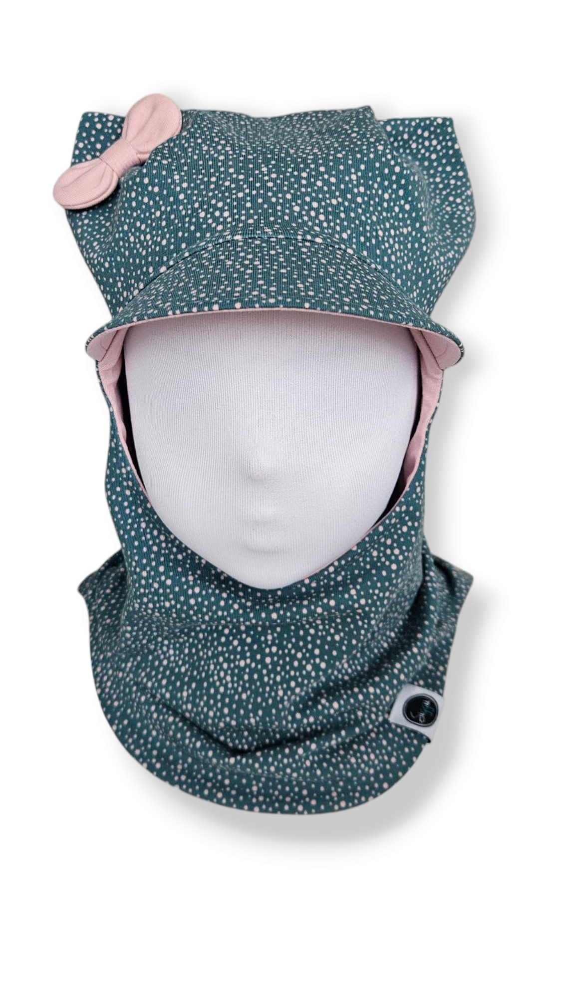 Balaclava Corner Visor Hat - Small Dots
