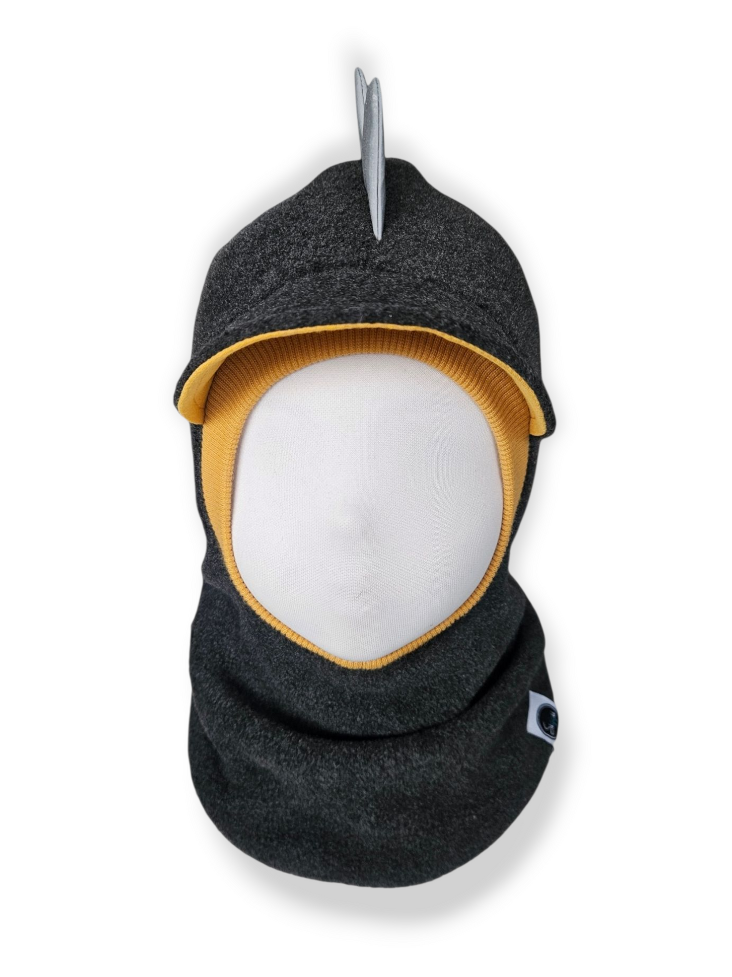 Balaclava Dino Visor Hat - Dark Gray / Mustard / Reflective Spikes