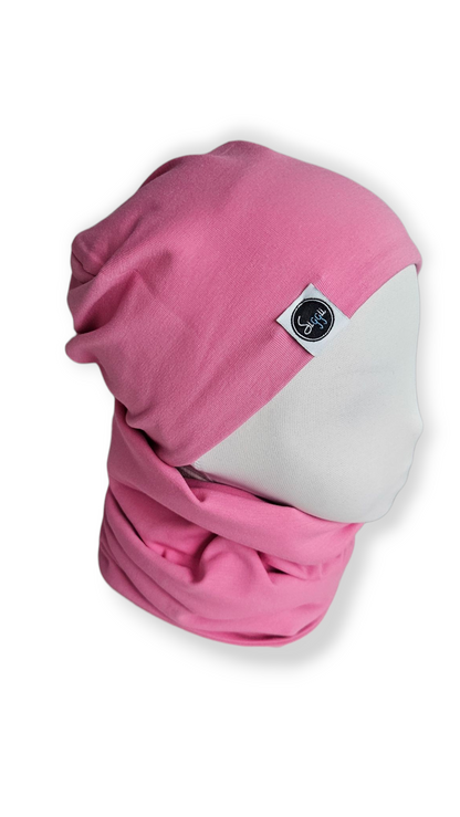 Reversible Hat & Tube Scarf Set - Cute Animals