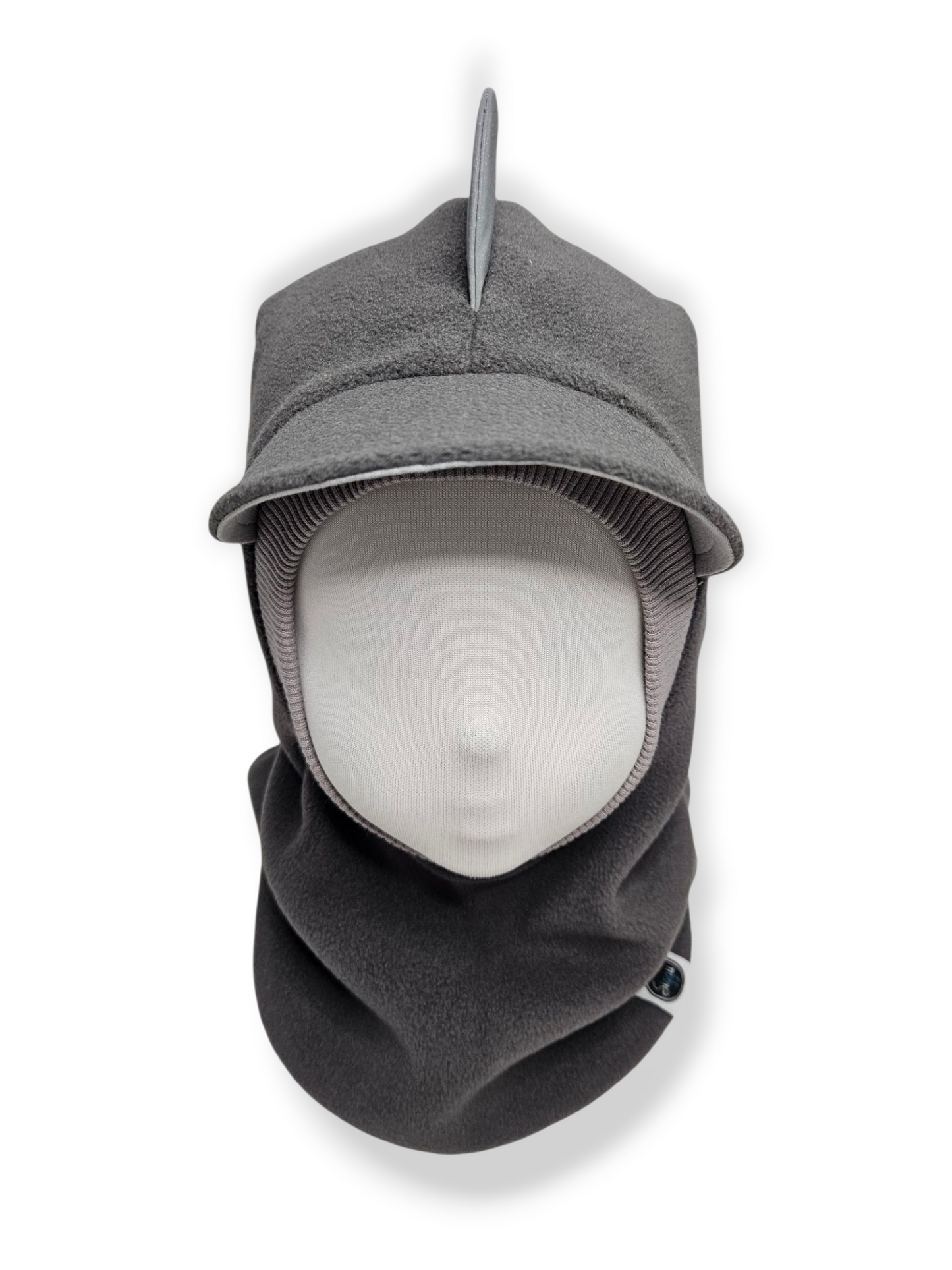 Balaclava Dino Visor Hat - Warm Gray / Light Gray / Reflective Spikes