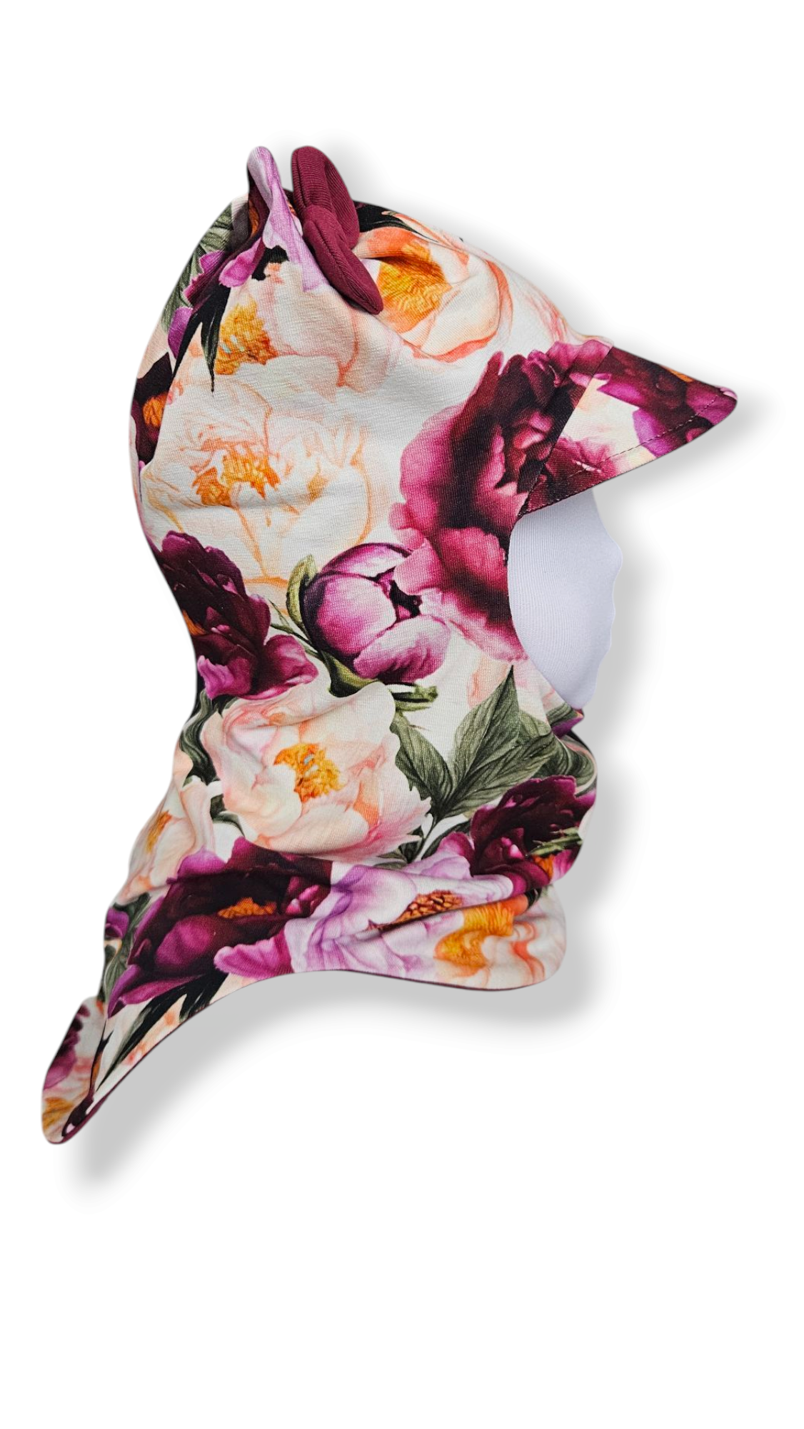 Balaclava Corner Visor Hat - Peonies