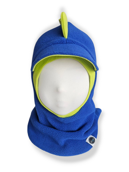 Balaclava Dino Visor Hat - Saphire / Bright Green / Reflective Spikes