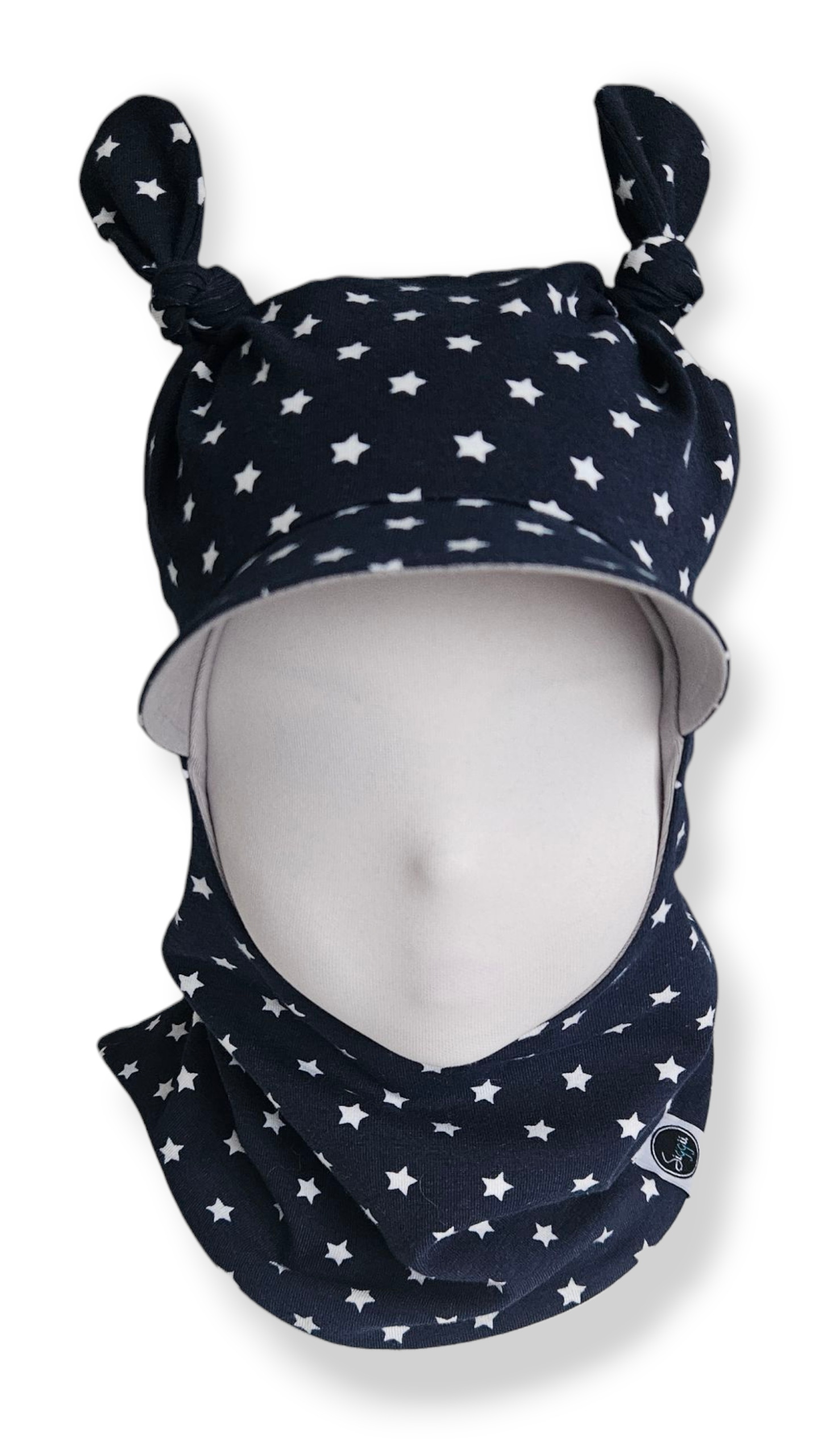 Balaclava Knotted Visor Hat - Stars