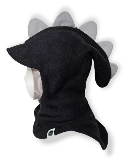 Balaclava Dino Hat - Black / Lighy Gray / Reflective Spikes