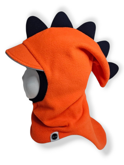 Balaclava Dino Visor Hat - Orange / Black