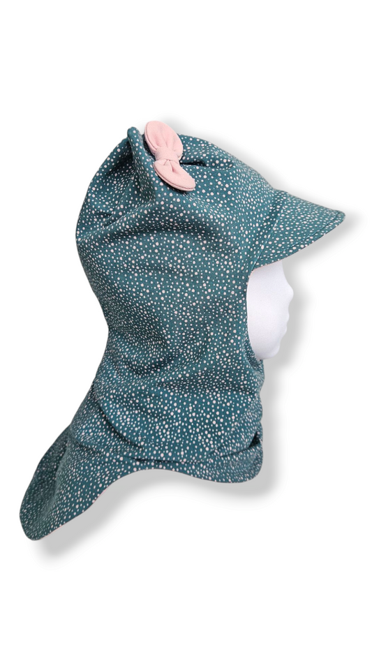 Balaclava Corner Visor Hat - Small Dots