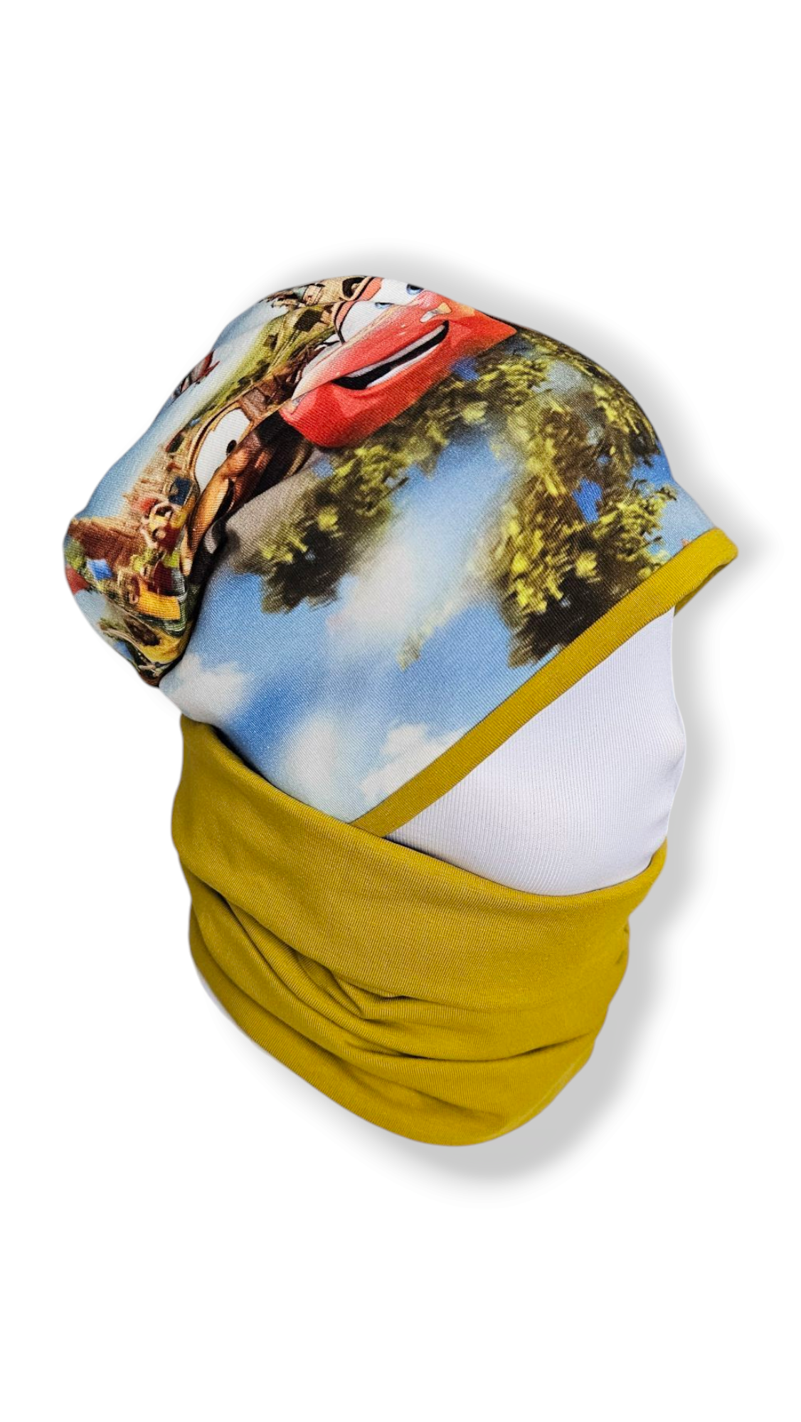 Reversible Hat & Tube Scarf Set - Cars