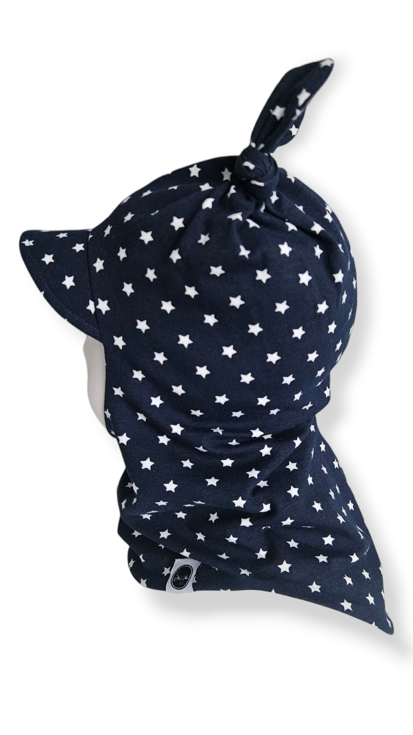 Balaclava Knotted Visor Hat - Stars