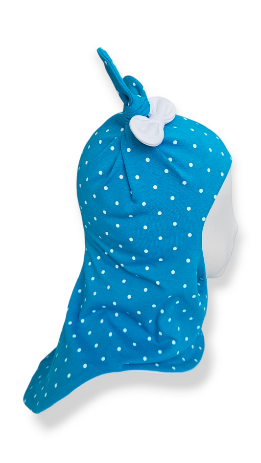 Balaclava Knotted Hat - White Dots