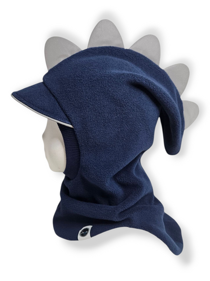 Balaclava Dino Reflective Visor Hat - Dark Blue / Dark Blue / Reflective Spikes